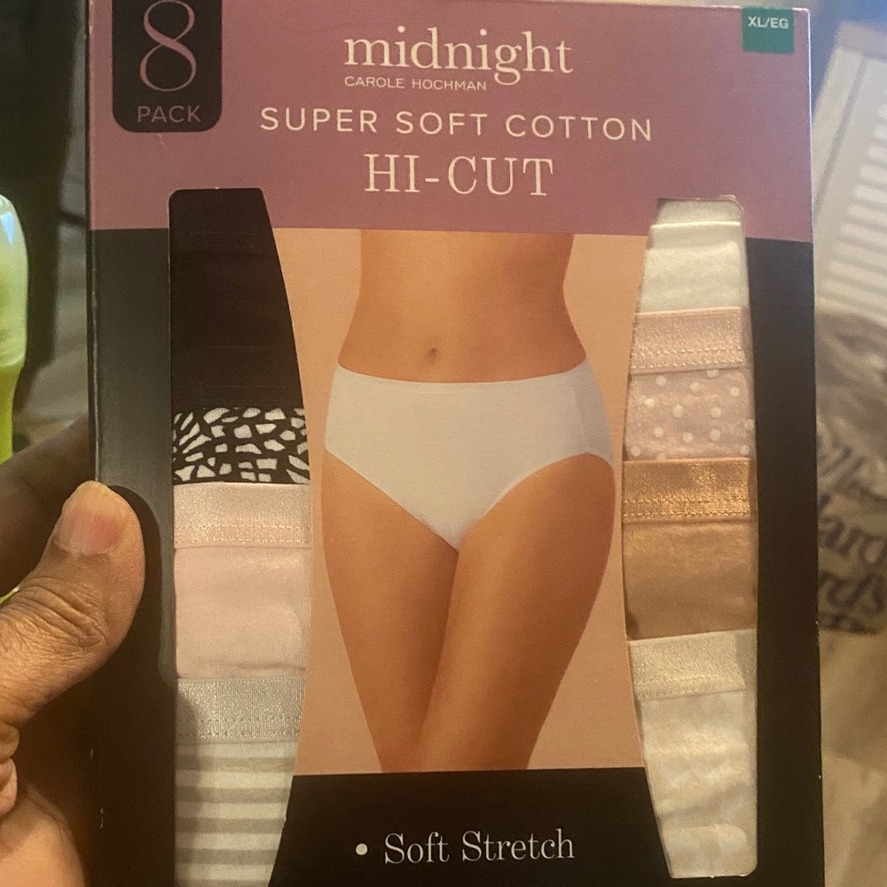 Midnight by Carole Hochman Cotton Hi-Cut Panties - White